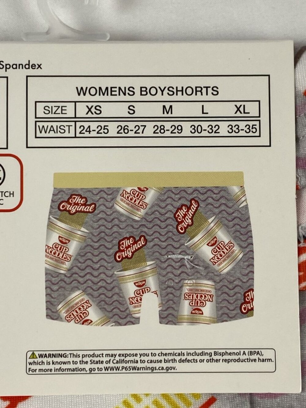Nissin Cup Noodles Women's Boyshorts S Gray & Yellow Novelty Graphic - Picture 6 of 6